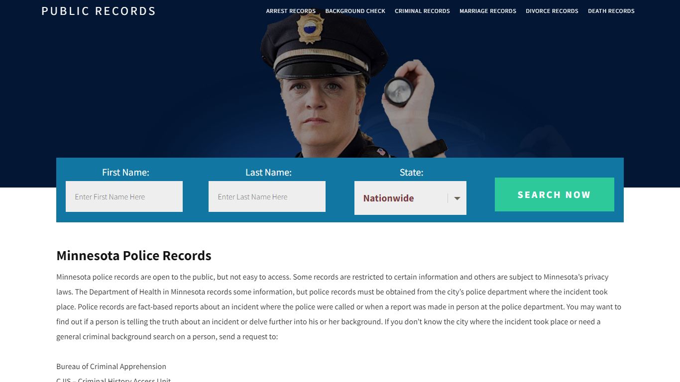 Minnesota Police Records | Get Instant Reports On People